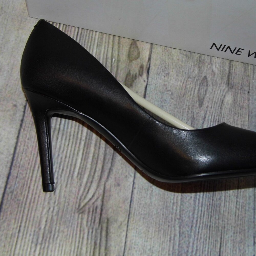 NINE WEST Etta Black Leather Heels Womens Size 7M - Picture 8 of 9